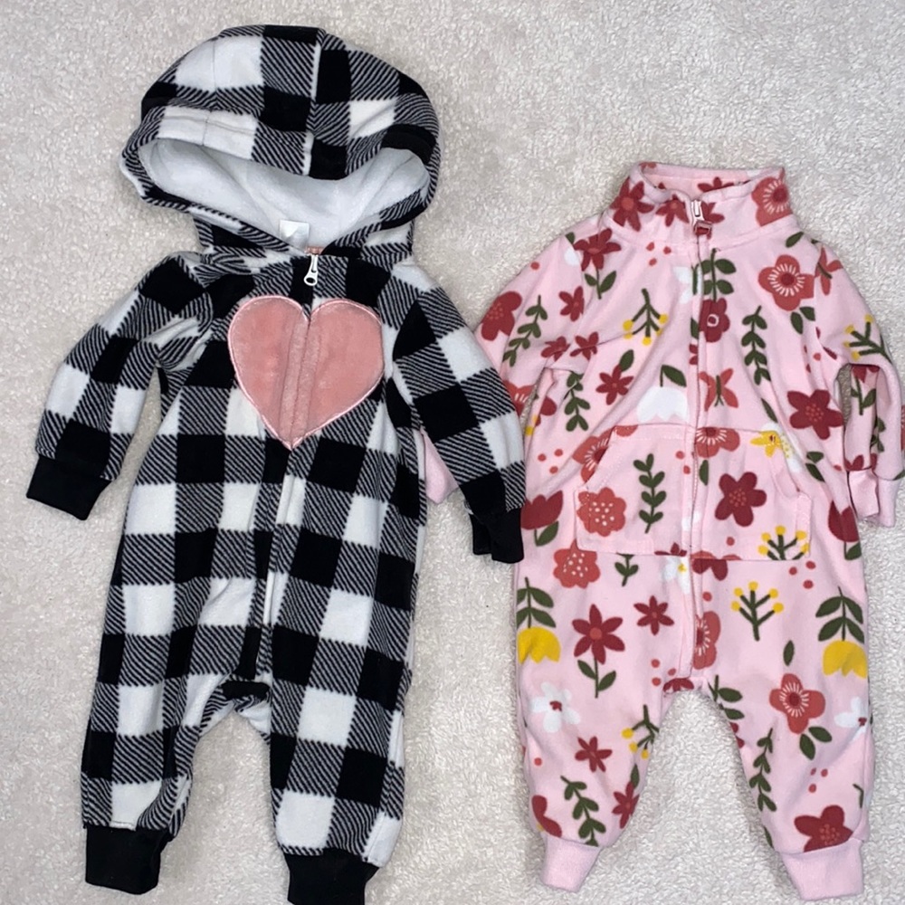 Set of 2 fleece jumpsuits